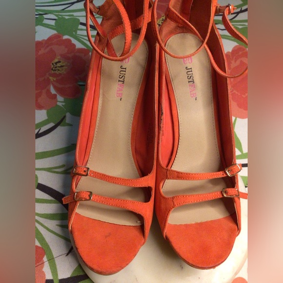JUSTFAB coral red high heels.❤️❤️6X $15.00 - Picture 2 of 13